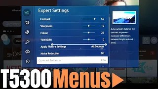 Samsung T5300 Menus 📺 // Quick look at the menus for anyone interested in what's there