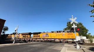 UP 6333 Gypsum Train South - E. Oak Street Railroad Crossing, Stockton CA