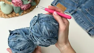 Fashionable Mini Bag of Crocheted Jeans for 1 Hour and $0 🔊 Crocheted Denim Bag 🤩