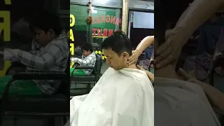 Head Massage After Haircut, Indonesian Barber Shop, Pijat relaksasi kepala.