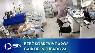 Bebê sobrevive à queda de uma incubadora