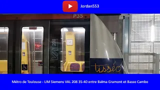 Métro de Toulouse - UM Siemens VAL 208 35-40 entre Balma Gramont et Basso Cambo