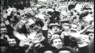 Various cities in Europe being liberated from Nazi occupation during World War II...HD Stock Footage
