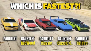 GTA 5 ONLINE - GAUNTLET CLASSIC VS CUSTOM VS HELLFIRE VS GAUNTLET VS REDWOOD (WHICH IS BEST?)