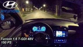 2022 Hyundai Tucson 1.6 T-GDI 48V 150 PS TOPSPEED NIGHT POV DRIVE MAINZ (60 FPS)