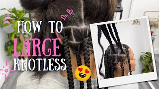 HOW TO: LARGE KNOTLESS BRAIDS | HAIRSTYLES | OMAH'S BEAUTY