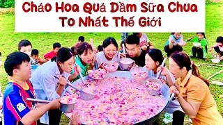 The whole village made the world's largest yogurt-infused fruit pan