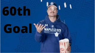 Toronto Maple Leaf Auston Matthews Scores 60Th Goal Listen to Red wing coach Yell NOOOOO