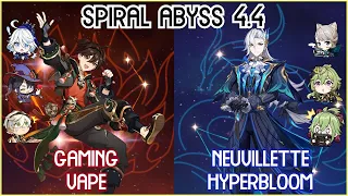 Gaming Vape & Neuvillette Hyperbloom - Spiral Abyss 4.4 Floor 12 | Full Star Clear