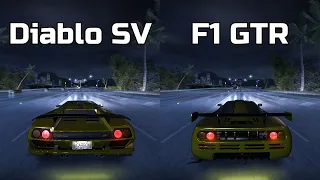 Lamborghini Diablo SV vs McLaren F1 GTR - Need for Speed Carbon (Drag Race)