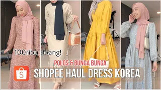 SHOPEE HAUL DRESS KOREA DRESS BUNGA MURAH TERBARU 2023