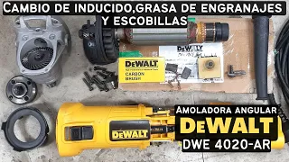 Cambio de inducido, escobillas y grasa caja de engranajes amoladora angular DeWalt DWE 4020-AR