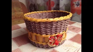 #2 Корзинка с бабочкой Мастер-класс от А до Я DIY Newspaper Basket Weaving Tutorial ENGLISH SUBS