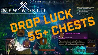 New world Luck Gear testing trophy material drop rates: 55+ chests