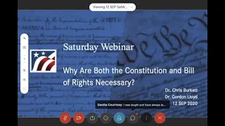 Saturday Webinar   Why Are Both the Constitution and Bill of Rights Important?