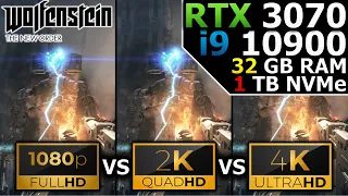 Wolfenstein The New Order | 1080p vs 1440p vs 2160p | RTX 3070 | i9 10900 | 32GB RAM | 1TB NVMe