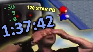 NEW PB 1:37:42 Super Mario 64 120 Star Speedrun