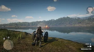 Can a Cannon sink a Large Ship ? - RDR2