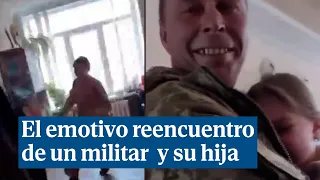 El emotivo reencuentro de un militar ucraniano y su hija: "¡Papá!"