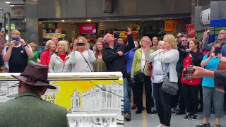 Flash mob sings Wish You Were Here by Pink Floyd at Heuston Station, Dublin.