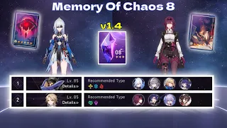 Jingliu E0 and Kafka E0 Memory Of Chaos 8 v1.4 | Honkai: Star Rail