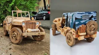 1943 Ford GPW (Willys Jeep) Military U.S. Army Truck, ASMR Woodworking, DIY Car by Awesome Woodcraft