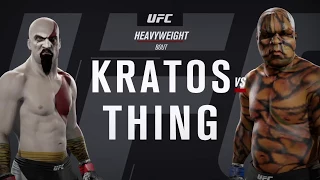 Kratos vs. Thing (EA Sports UFC 2) - CPU vs. CPU - Crazy UFC 👊🤪