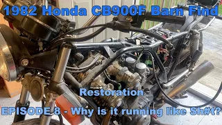 1982 Honda CB900F Barn Find Restoration - Episode 8 - Getting it to run & Idle OK
