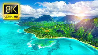 KAUAI • Tropical Paradise Tour in 8K ULTRA HD - Best Island in the World with Ocean Sounds 8K TV