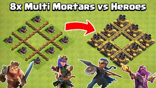 8x Multi Mortars vs All Heroes | Clash of Clans | COC Challenge