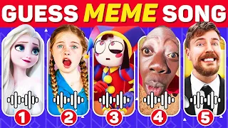 GUESS MEME & WHO'S SINGING🎤🎵🔥 Salish Matter, Tenge Tenge, MrBeast, Elsa, Panda, Lay Lay, King Ferran