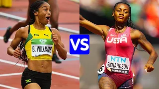 Sha'Carri Richardson VS Brianna Williams 100m Clash || 2023 Meeting Città di Padova, Italy