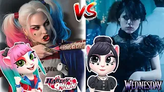 Harley Quinn Vs Wednesday Addams 🖤❤️ My Talking Angela 2 Joker against evil 😍 Cosplay Dance Makeover