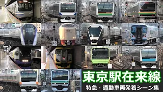 【JR東日本東京駅　発着シーン集】東京駅で在来線特急・通勤車両の発着シーンを満喫！！