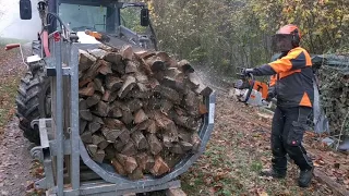 Stihl Ms 880 160cm Schwert 1m Holzbündel sägen HAF Sägebock