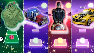 Transformers Bumblebee And Optimus Prime Vs Captain America and Hulk 🔝 Tiles Hop EDM Rush