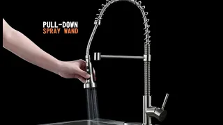 Wholesale High Arc Spring Pull Out Kitchen Faucet - Lead Free, Single Handle Single Lever