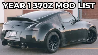 Rundown of my DAILY-DRIVEN Year 1 370z Mod List