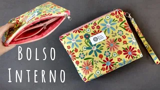 Bolsa/Nécessaire trapézio com bolso interno divisor!