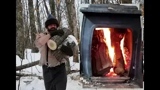 Cabin Wood Stove - Wood Detail