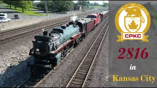 CPKC 2816 "The Empress" arriving at Kansas City with CPKC 9375!