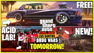 GTA Online LS Drug Wars DLC TOMORROW! - RELEASE TIME, DOWNLOAD Size, NEW ACID LAB, Vehicles & MORE!