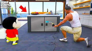 Shinchan & Franklin Found Secret Underground Bunker Under Franklin House Inside in GTA 5 Telugu !