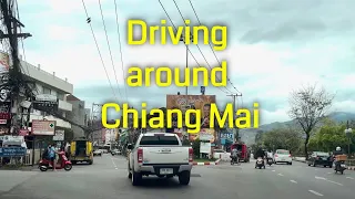 4K 60fps HDR 🇹🇭 Driving around Chiang Mai | Rainy Season
