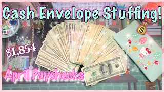 CASH STUFFING APRIL PAYCHECKS | CASH STUFFING | SINKING FUNDS #cashstuffing #cashenvelopesystem