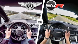Range Rover Sport SVR vs Bentley Bentayga ACCELERATION 0-250 km/h Autobahn POV & SOUND by AutoTopNL