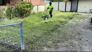 FREE Yard Transformation for this Gentleman with Back Injury #satisfyingvideo #mowinggrass