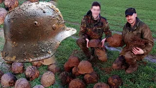 Metal Detecting WW2 - SO MANY GERMAN HELMETS FOUND!! [ HUGE WWII DUMP DISCOVERED ] - PART 7