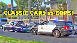 Lowriders vs Police! Long Beach California Classic Car Cruise