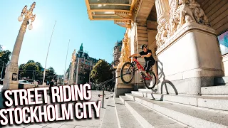 URBAN MTB STREET RIDING IN STOCKHOLM CITY! *Down the castle*